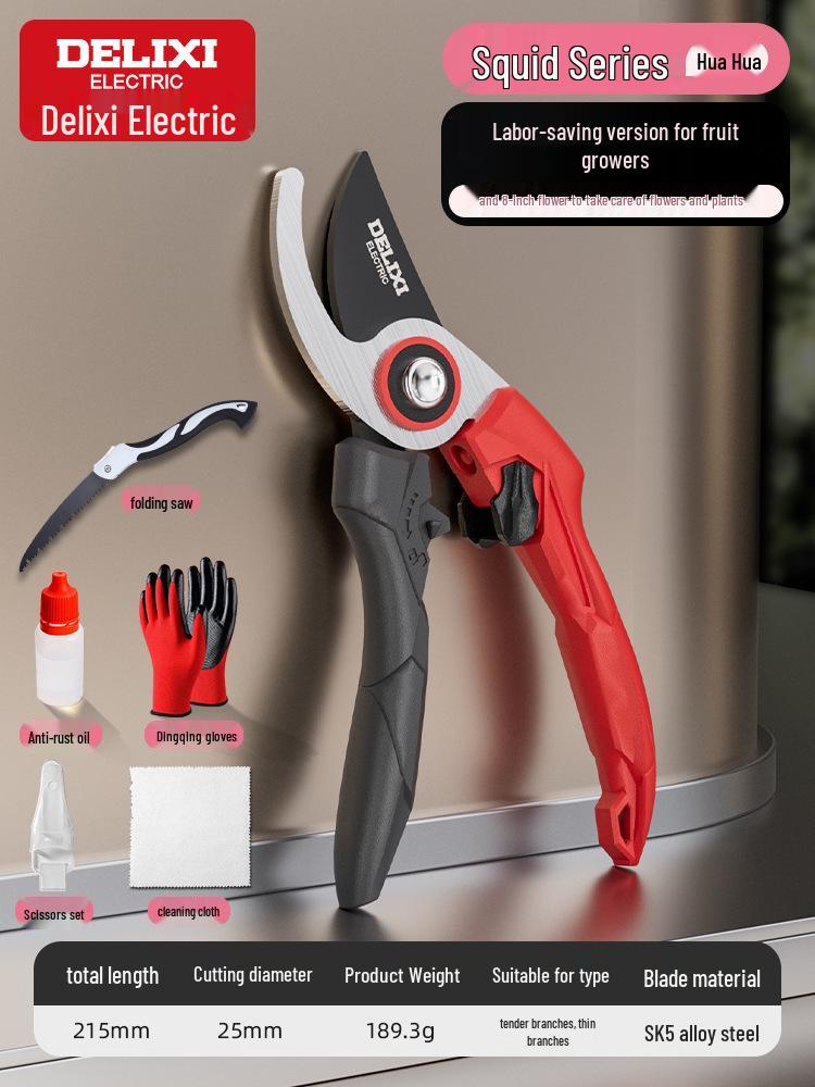 Delixi Electric Pruning Shears for Gardening, Branch Cutting, and Fruit Tree Pruning