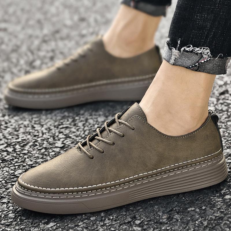 Fashion Trendy 2025 Men Casual Leather Walking Oxford Shoes Fashion Anti-Slip Breathable Outdoor Running Shoes Comfy Flat Designer Shoes