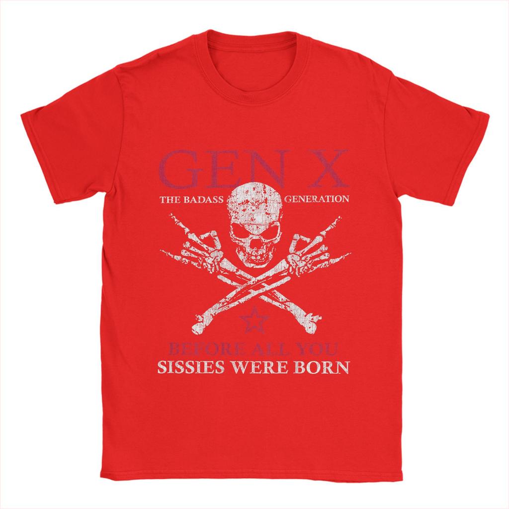 X Generation Before All You Sissie Were Born Skull Rock Hand Men's T Shirts  Creative Tees Short Sleeve T-Shirt Pure Cotton Tops