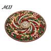 Festive Round Mat for Christmas 3D Rug, Optical Illusion Area Santa Gnome Floor Holiday Decor Pattern, Non-slip Living Room Entryway Porch Durable Rug