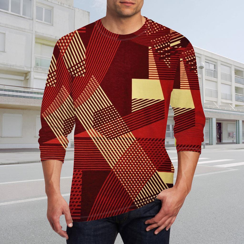 Men's T Shirt O-Neck Clothing Apparel Outdoor Long Sleeve Print Fashion Designer Vintage