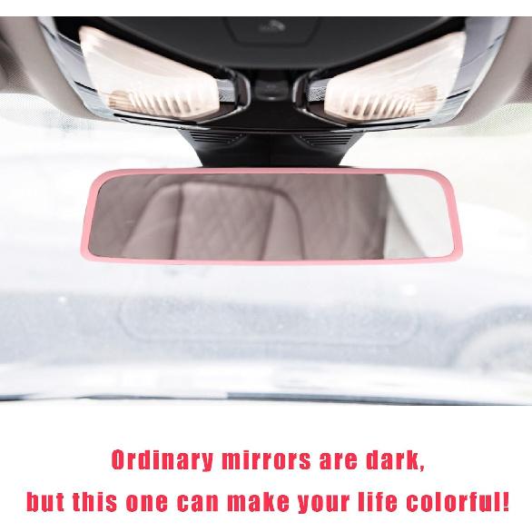 Car Rear View Mirror Protector Frame, Silicone Auto Rearview Mirror Protection Cover Compatible with Model 3/ Y, Interior Rear View Decoration Trim