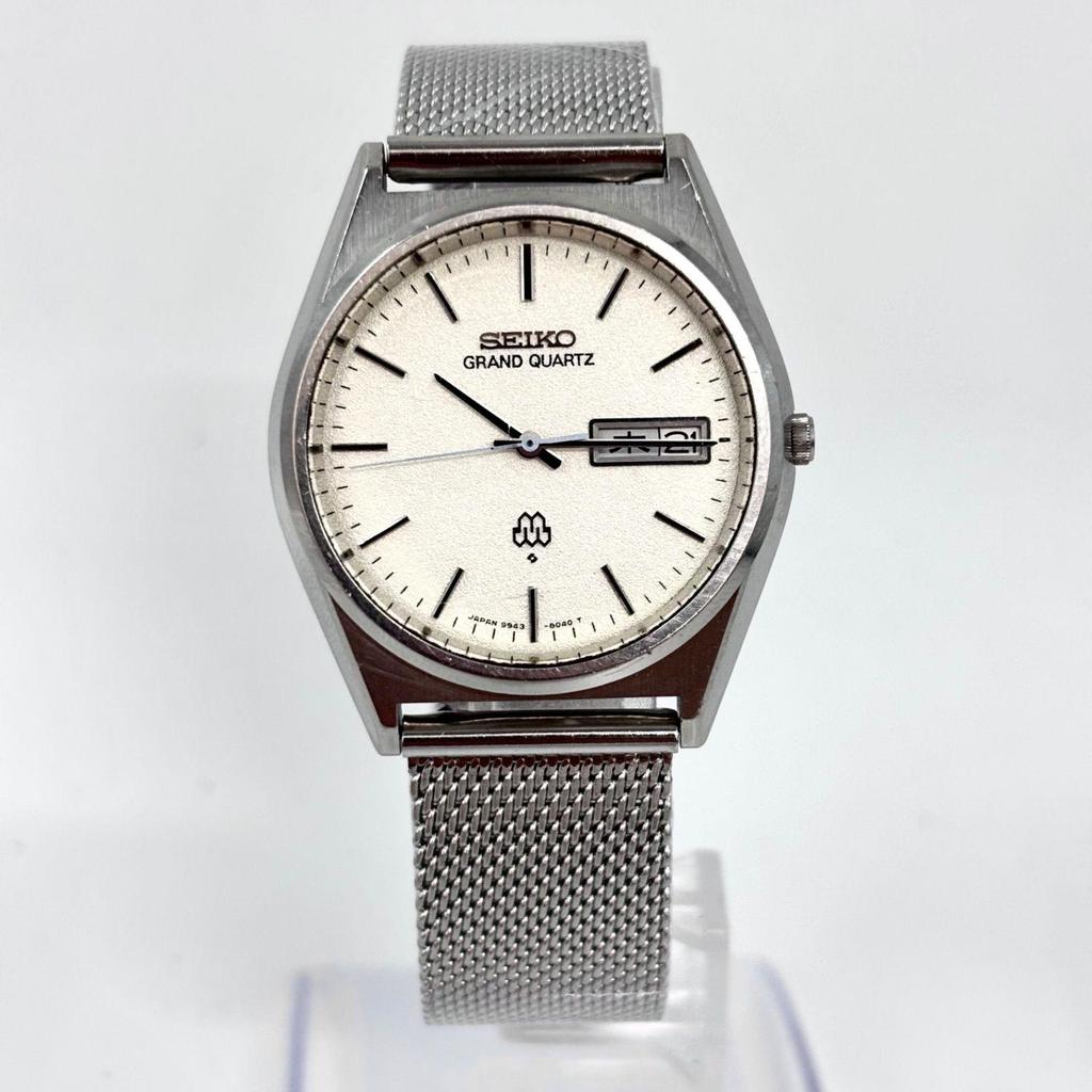 Used [Working/New Bracelet] SEIKO/SEIKO GRAND QUARTZ/Grand Quartz Watch Day Date Sandblast/Nashiji Dial TWIN/Twin Manufactured in June 1978 japan