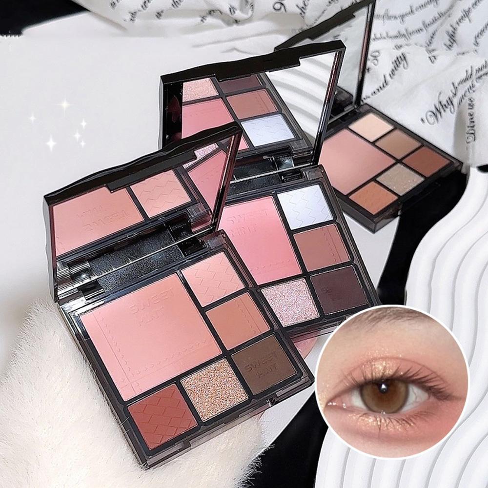 Gradient eyeshadow palette, atmosphere, eyeshadow, high-gloss, repairing blush, all-in-one multi-function integrated palette