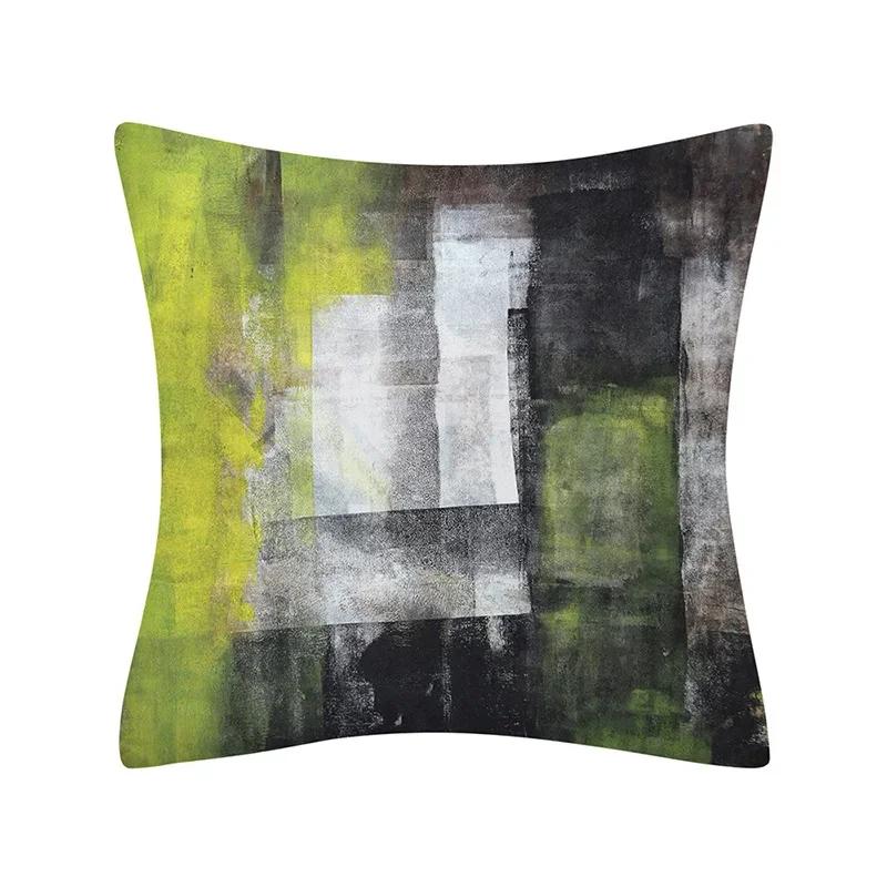 30X50/40X40/45X45CM Abstract Oil Painting Geometry Cushion Cases Yellow Blue Green Modern Abstract Art Pillows Case Sofa Pillows