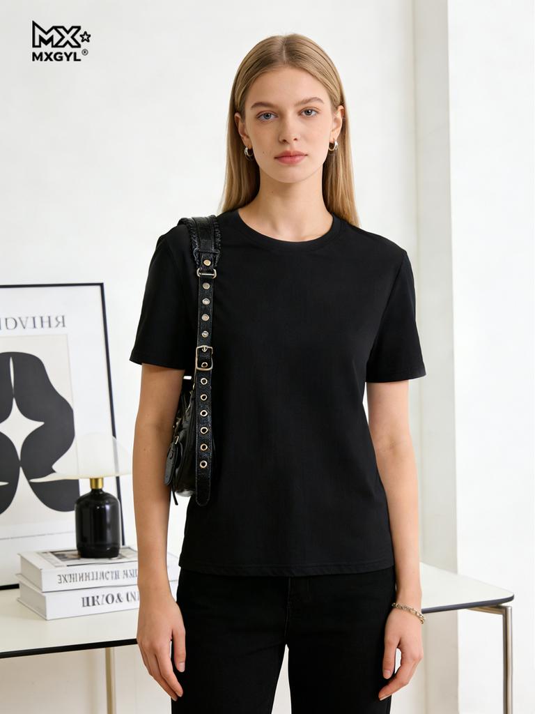 Women T-shirts 2026 Summer Tops Solid Short Sleeve Loose O-neck Casual Ladies Shirts Harajuku Korean Woman Tshirts