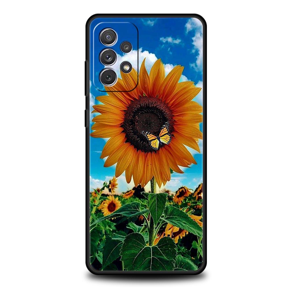 Yellow Sunflower Phone Case For Samsung Galaxy A17 A07 A55 A35 A25 A15 A05 A33 5G A31 A23 A21s A13 A41 A73 A53 A51 A71 A03 Cover