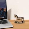Wooden Rocking Horse Figurine Retro Miniature Horse Ornament Rustic Desktop Rocking Horse Statue for Home Table Centerpiece Shelf Cabinet