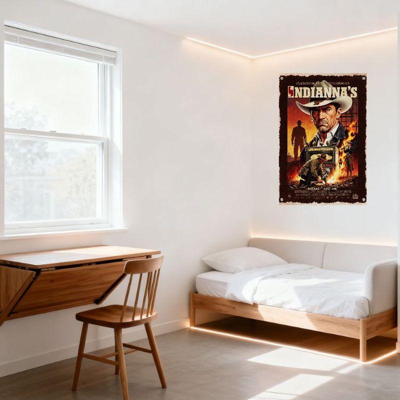 Indiana Jones and the Raiders of the Lost Ark Vintage Metal Tin Sign Retro Movie Poster Wall Decor for Bar Club Home Man Cave De