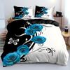 White Butterfly Blue Flower 3D Printed Quilt Cover Beautiful Floral Bedding Cover Pillowcase Luxury Home Textiles Duvet Cover