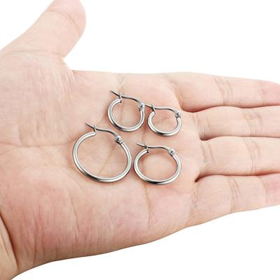 Gold Plated Hoop Earrings - 4 Pairs Sterling Post Small Hoops| Gold Hoop Earrings Sets For Women Girls (13mm 15mm 20mm 22mm)