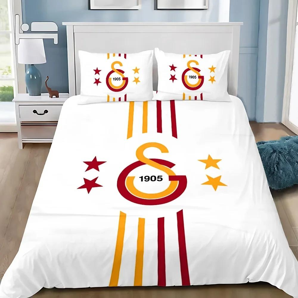 Galatasaray 3D Printed Bedding Set,Logo Football Club Duvet Cover Pillowcases for Adult Girl Boy Gift,Birthday Gift