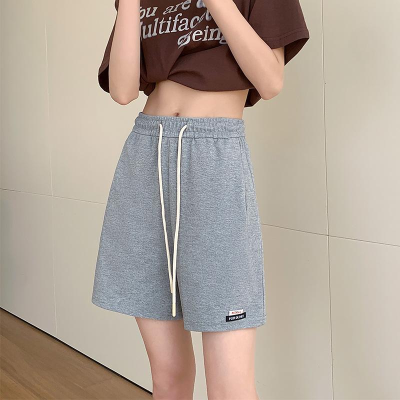 

Спортивные шорты для женщин на лето Тонкие Свободные С высокой талией Повседневные брюки для женщин больших размеров Брюки широкие миди Брюки до колена XL серый