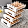 2-Layer Stackable Refrigerator Egg Organizer Clear Plastic Egg Holder Drawer Type Storage Box for Kitchen Organization