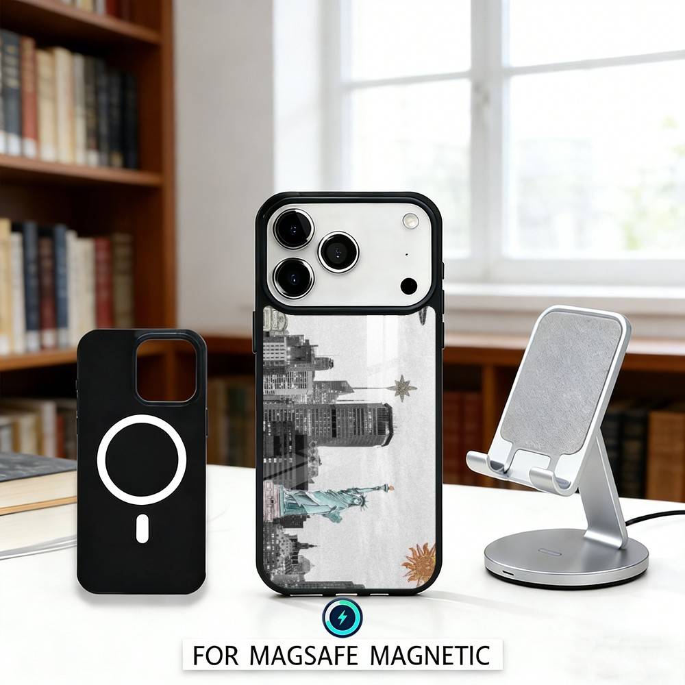C-City New York Phone Case For iPhone 17,16,15,14,13,12,Pro,Max For Magsafe Magnetic Wireless Charging