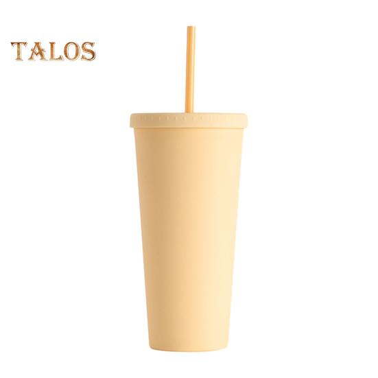 720ML Coffee Tumbler with Lid and Straw Double Wall Vacuum Travel Coffee Mug Wide Mouth Leakproof Reusable Water Cup