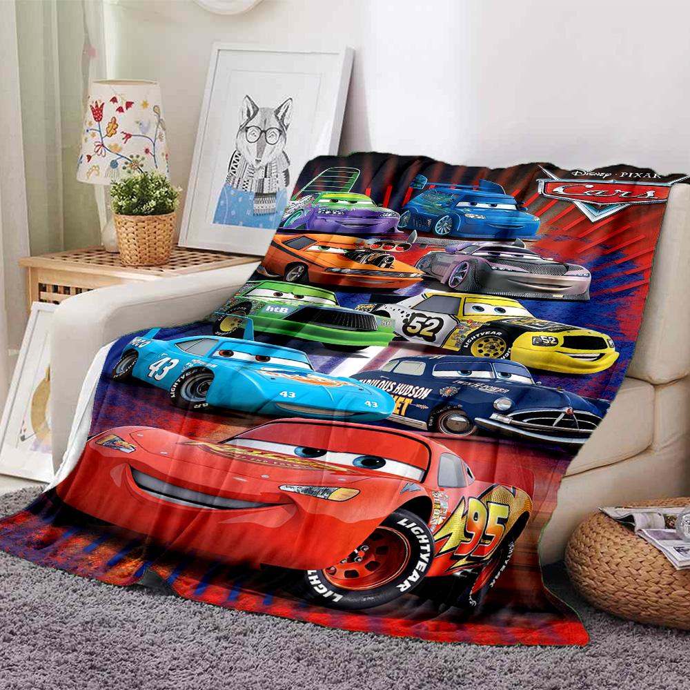 Cars Movie Characters Poster Flannel Blanket Super Soft Warm Cozy Blanket For Sofa Bed Office Travel Allseason Home Decor Gift