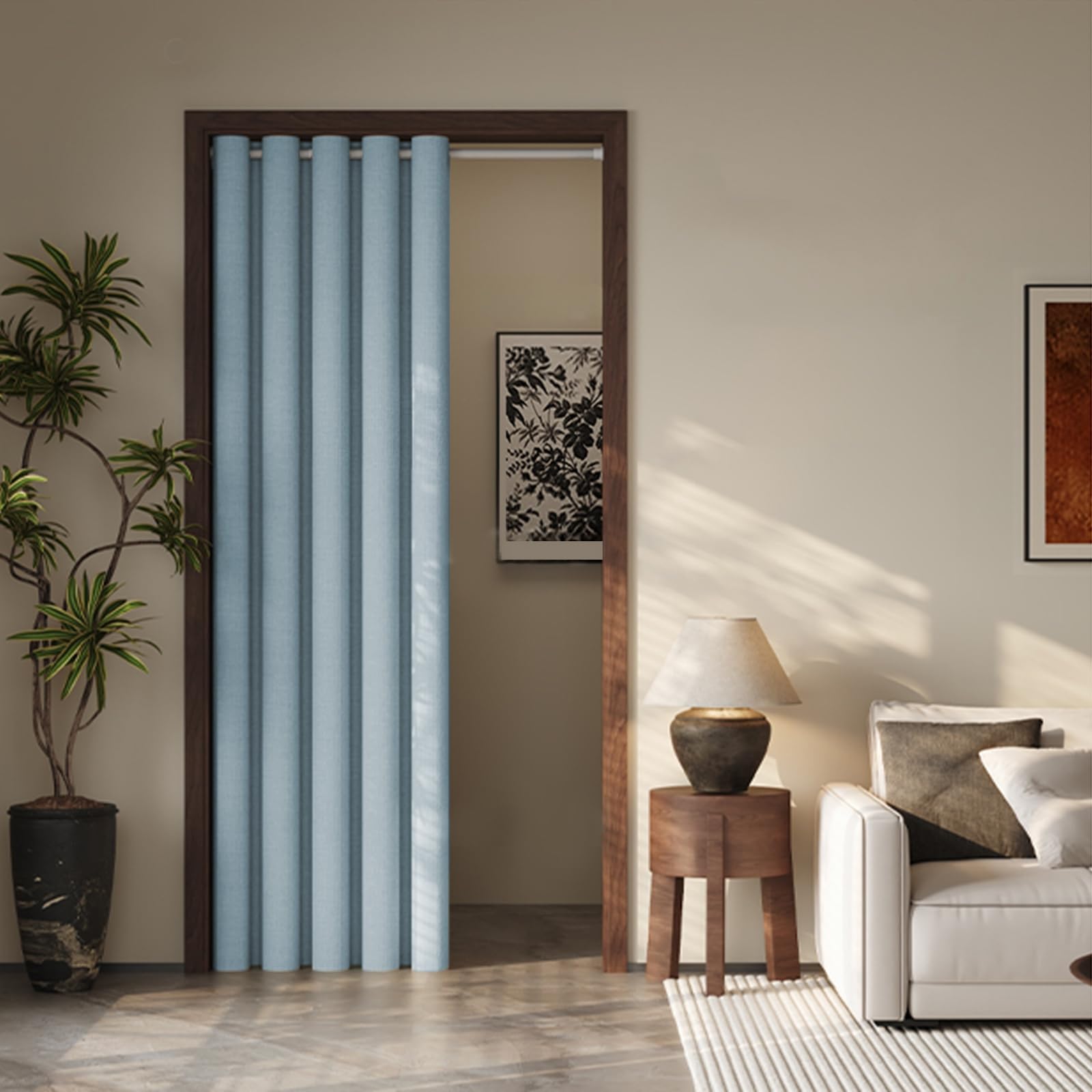 

Перегородка для комнаты Свет Холод и Жара Гармошка Холод Натяжной стержень Сплошная перегородка Гостиная 1 Панель Шторы, Блокирующие, Изолированные, Защита, Звукоизолированные, синий