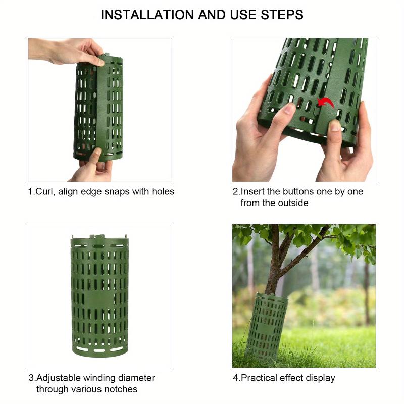 Adjustable Tree Trunk Protector Thickened with Buckle Plant Protection Sleeve PP Green Garden Tree Board Outdoor Landscaping