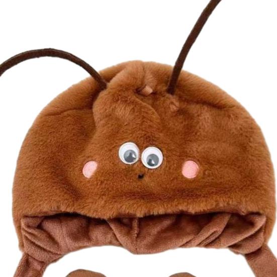 Jijijing 1 Set Funny Cockroach Pet Costume, Adjustable Headgear And Sleeveless Tank Top, Plush Cozy Outfit for Small Medium Dogs Cats Party Wear