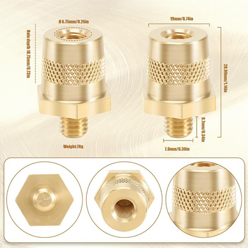 1Pair M8 Battery Pole Adapter Brass Terminal Bolt Connectors Car Battery Connection Terminals With Stainless Screws
