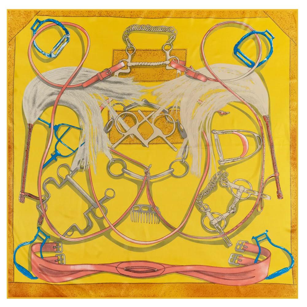 Lenço Mulheres Xales Grandes Estampa Jardim dos Fundos Estolas Lenço Quadrado Lenço de Luxo Hijab Lenços Femininos 130Cm