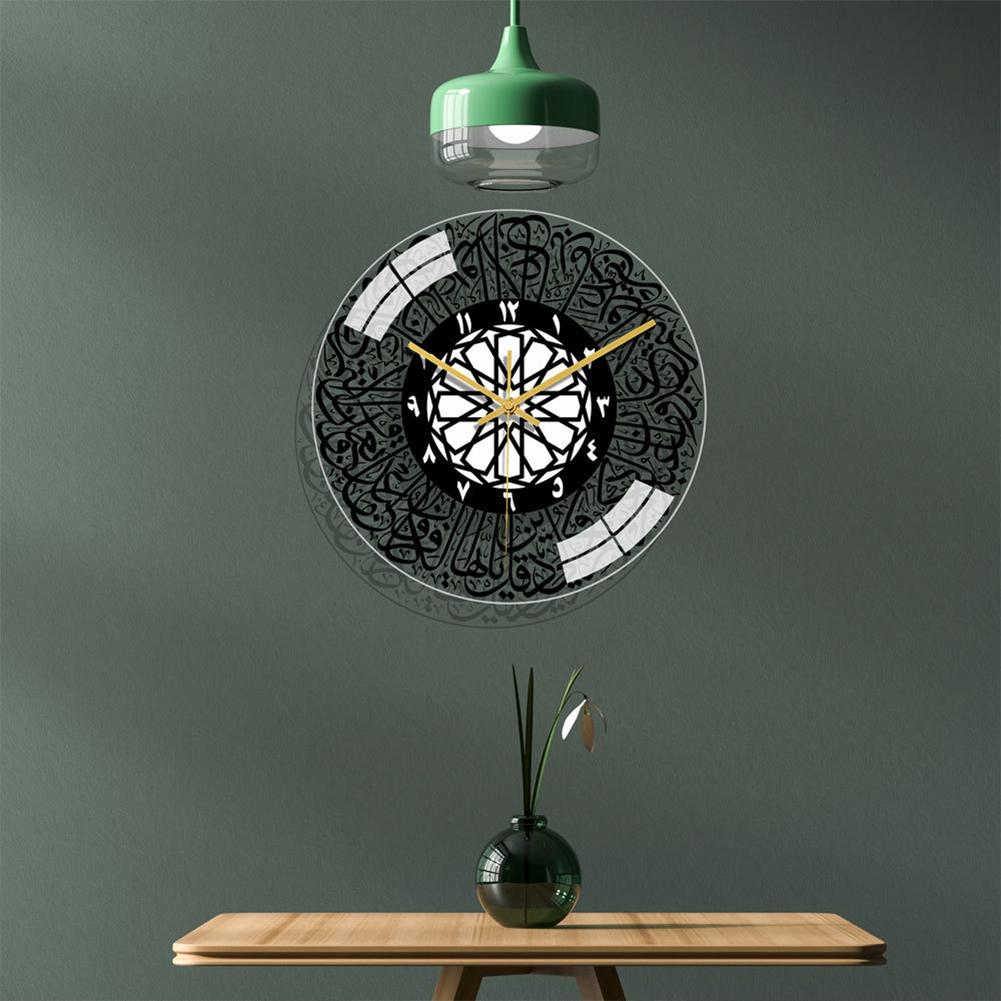 Silent Wall Clock Acrylic Three Dimensional Muslim Living Room Bedroom Dining Room Decoration