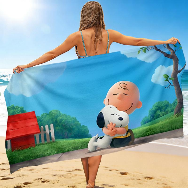 1Pc Snoopy'S Outdoor Adventure Beach Towel Quick Dry Multiuse For Beach Pool Gym Yoga Home Travel Christmas Halloween Xmas Gift S1731