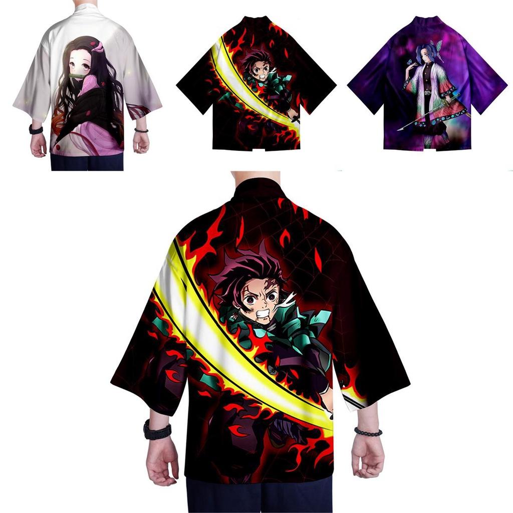 Anime Demon Slayer Kimetsu No Yaiba Cosplay Loose Haori Kimono Robes Coat Tops For Stunning Costume Parties
