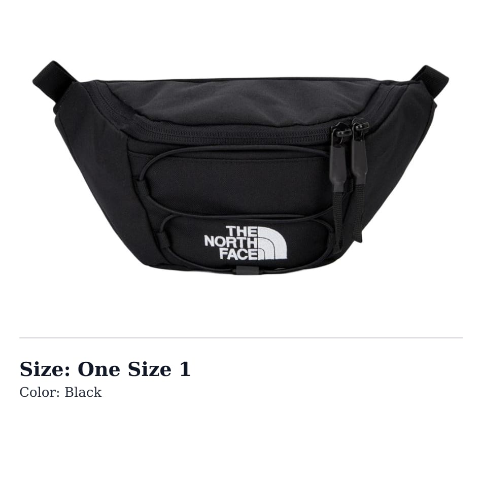 The North Face 2.2L Crossbody Fanny Pack Outdoor Bag Polyester Black Unisex NN2PQ32A