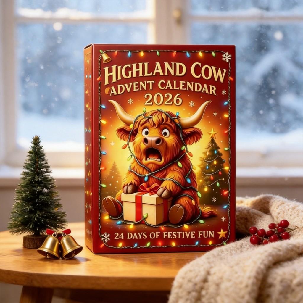 Highland Cow Christmas Countdown Calendar With 3d Tree Decorations For Holiday Gift And Brain Development