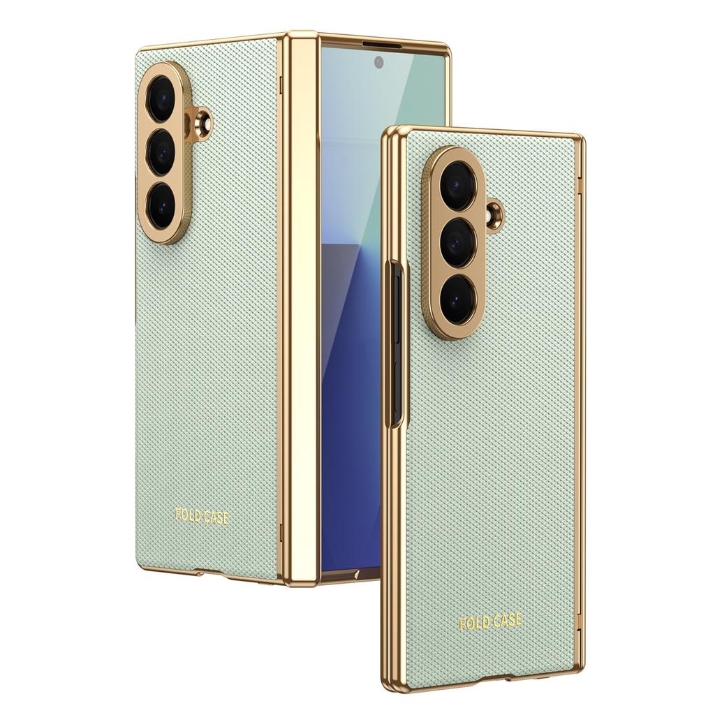 Für Samsung Galaxy Z Fold 7 6 5 4 3 Hülle Luxus Leder Haut Beschichtung Schutz Rückseite Hülle für Samsung Z Fold7 Handyhülle