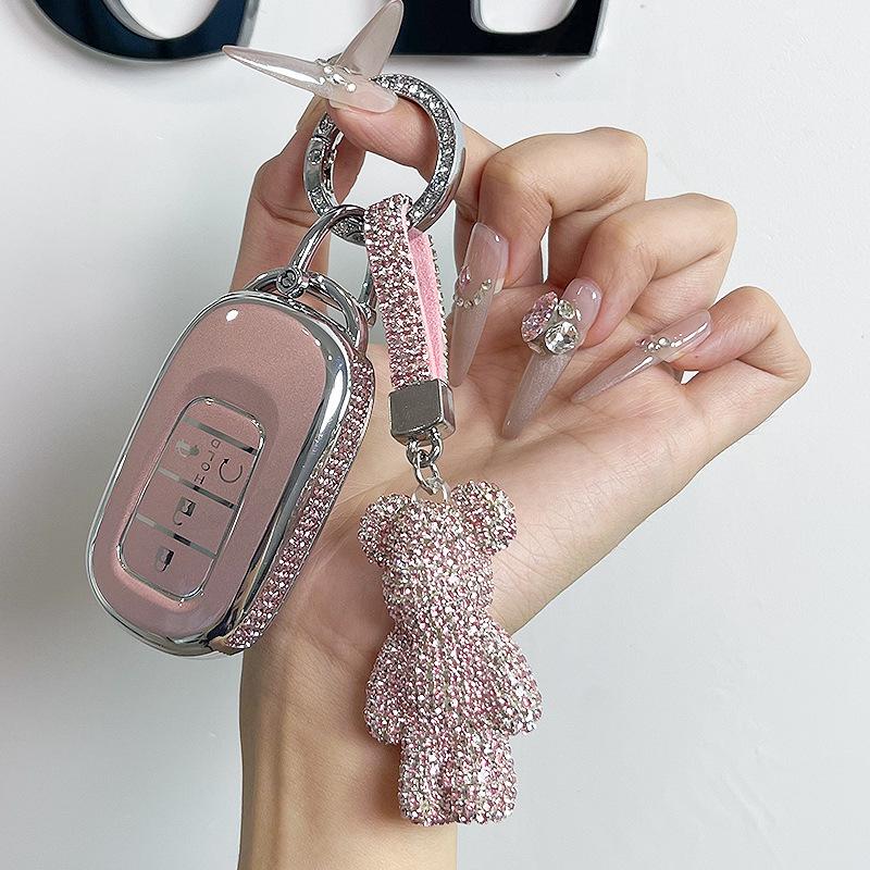Premium Women's Car Key Case for Honda Accord, Civic, CR-V, Fit, Odyssey, Vezel, Lingpai, and XR-V