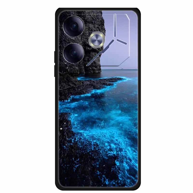For Tecno Pova 6 Phone Case 6.78" Animal Black Silicone Soft Back Cover Cases For Tecno Pova 6 Case Pova6 Coque Funda Shockproof