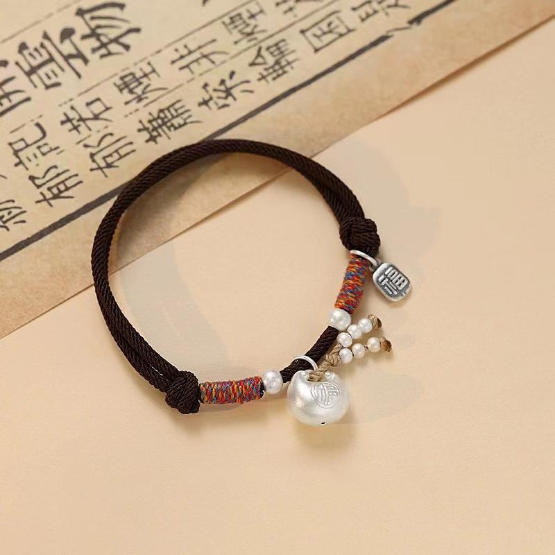 New Xiaopangfu Bracelet Red Rope Bracelet Girls Light Luxury Niche New Chinese Snake Couple Design