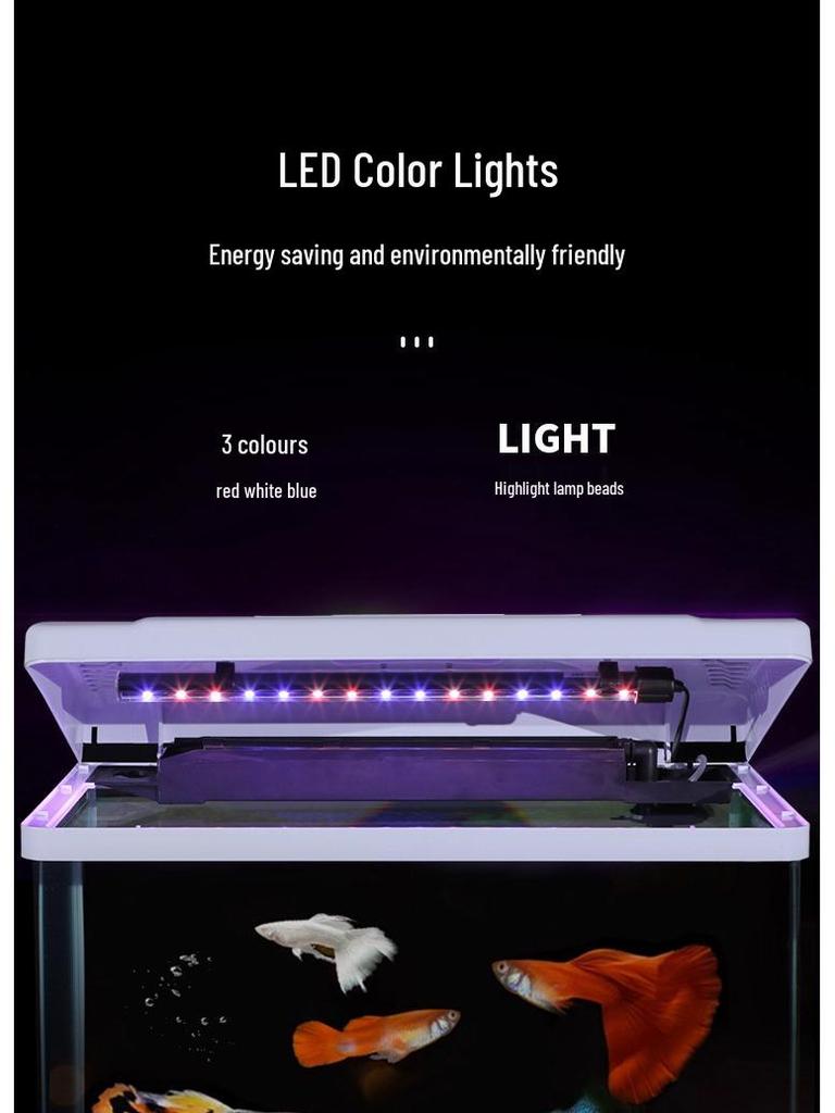 Acvariu dreptunghiular de birou 2024 - Ecologic, Schimb ușor de apă, Perfect pentru living și peștișori aurii mici