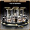 Elegant Crystal Whiskey Tasting Glasses Set With Measuring Markings Rotating Stand 6 Or 10 Pieces Chinese Style Barware