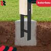 H Column Base For Embedding, Black, Galvanized, 120 Mm
