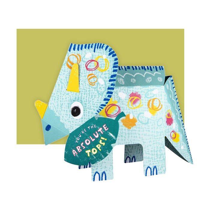 Carte 3D - HALLMARK - Triceratops - Fête des Pères - Pop-up - Multicolore