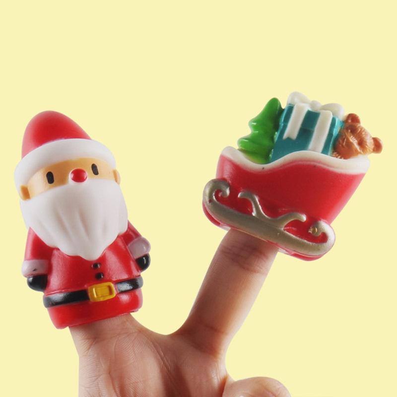 Festival Finger Puppets Toys Small Christmas Finger Hood Kids Toys Novelty Vinyl Festival Gifts
