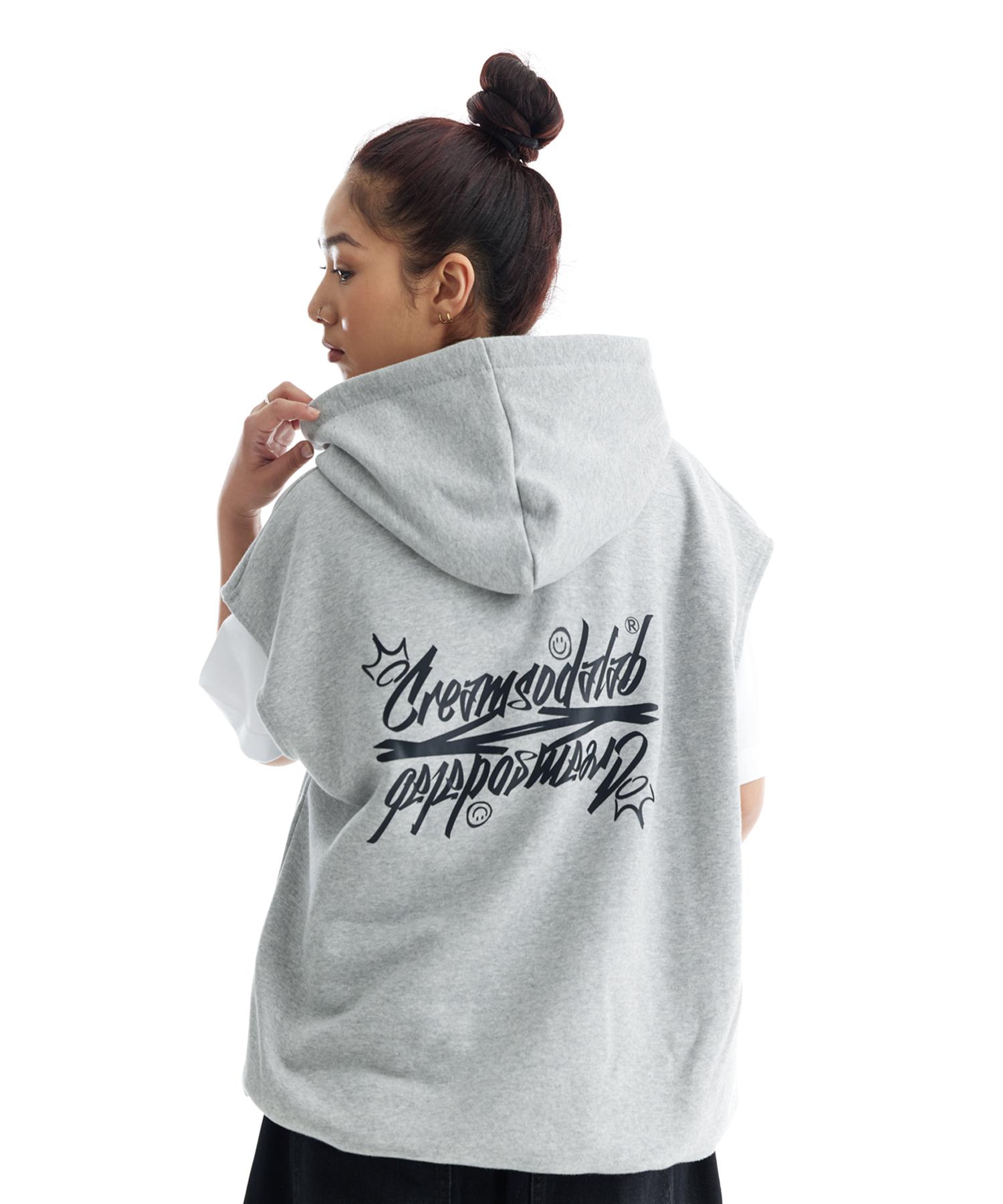 Cream Soda Lab Crsdel Lettering Sleeveless Hoodie Black/(2)