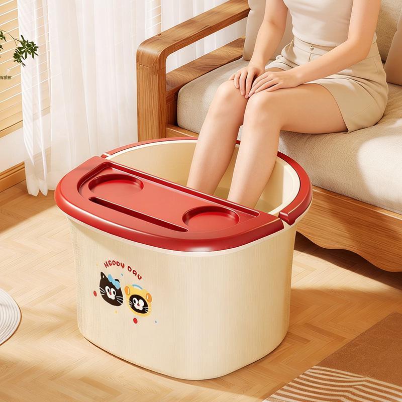 Portable Thickened Foot Bath Bucket with Handle - Calf-Length Foot Washing Tub