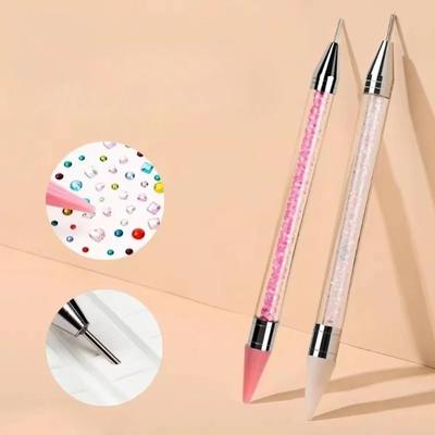 1pc Nail Art Dotting Pen Double End Painting DIY Brush Rhinestone Handle Diamond Picker Manicure Tool Dotting Pen Nail Accessory