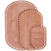 3Pcs Wooden Knitting Crochet Bottoms, Rectangle, DIY Weaving Crochet Knitting Base Supplies, Oval, 29.9x19.9x0.26cm, Hole: 6mm
