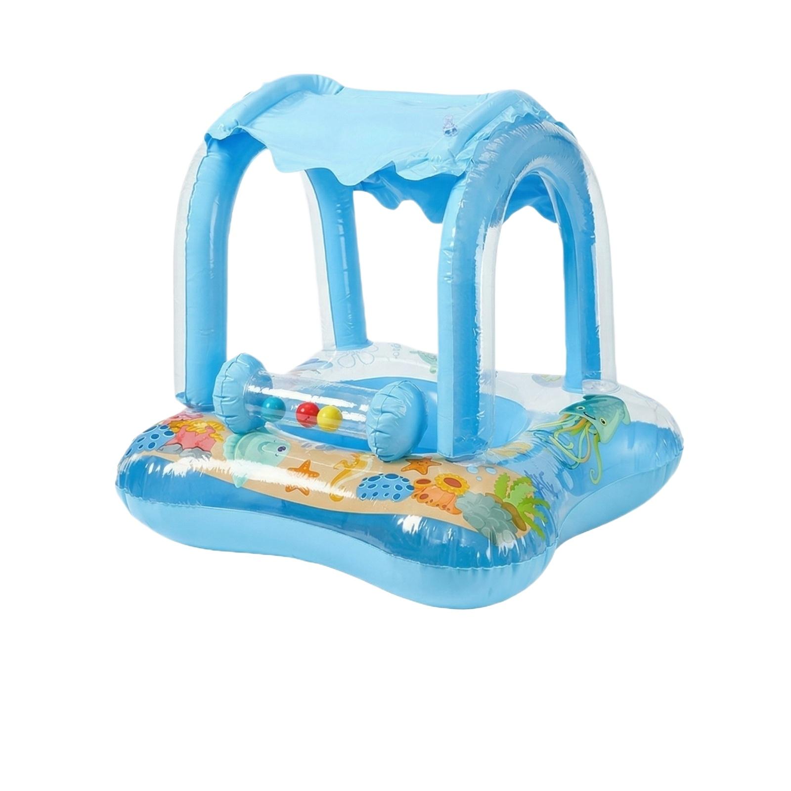 

Cartoon Thickened Inflatable Swimming Ring For Children, Suitable For Water Play, Boating, Swimming, And Lifesaving. One Size синий