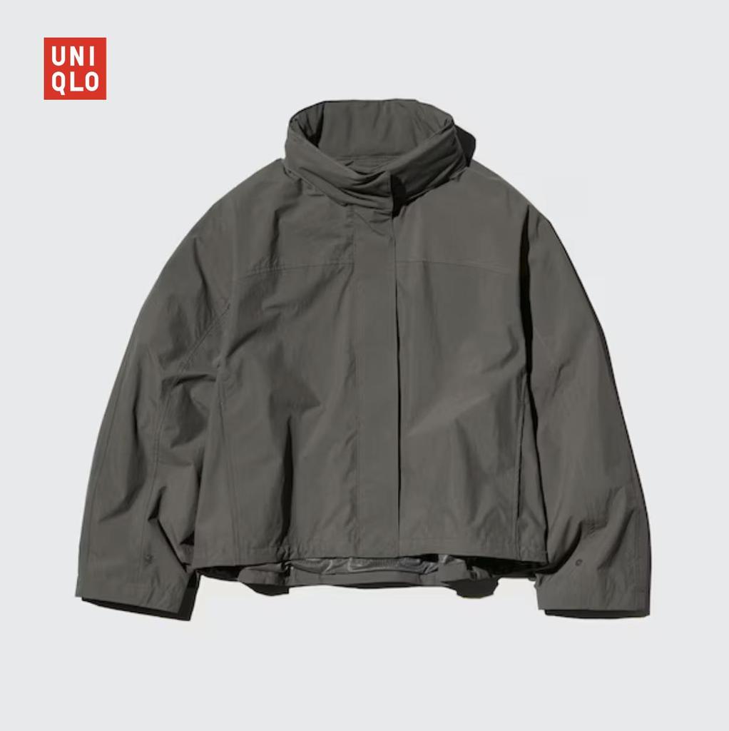 Blusão Corta-vento Feminino com Gola Alta – Jaqueta Viral Oversized Cropped (TikTok Tendências Europa)