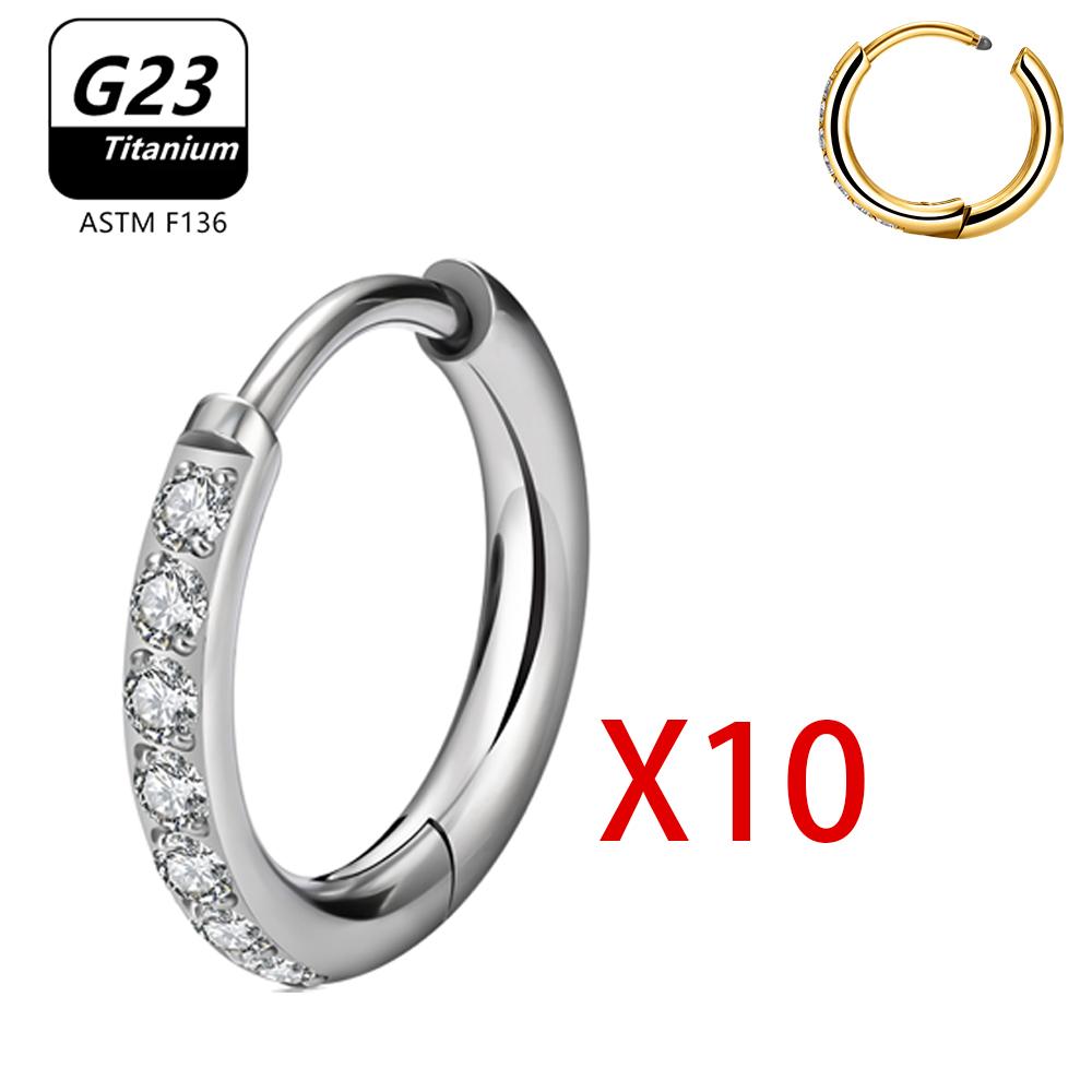 1/10pcs G23 Titanium Hoop Earring For Women Piercing Nose Ring ASTM F136 Body Jewelry Accessories New