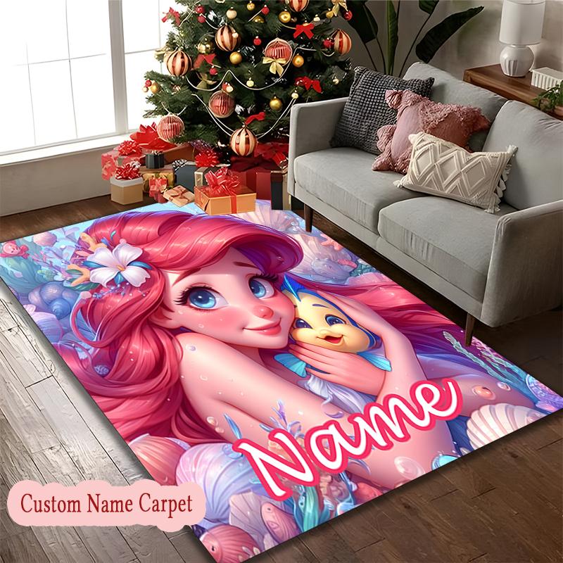 McQueen Area Rug, Customize Text Office Chair Sofa Carpet, Custom Name Floor Mat for Home and Living Spaces
