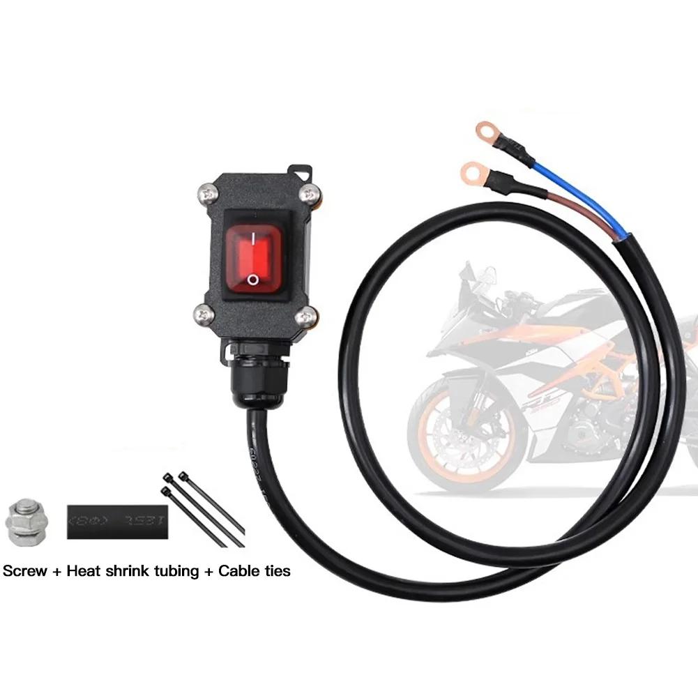 12V/24V Heavy Duty Battery Disconnect Switch Motorcycle Kill Switch 30/50/100cm Waterproof Power Cut off Switch for Vehicles