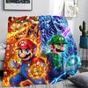 Super Mario Flannel Blanket Print Cozy Comfortable Warm for Home Indoor Picnic Bed Sofa Chair.-TING